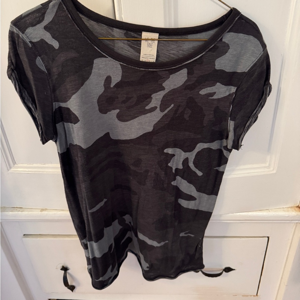 We The Free Black Camo Short Sleeve Tee - Free People